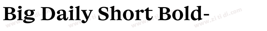 Big Daily Short Bold字体转换 Big Daily Short Bold字体转换